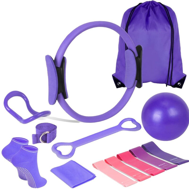 13 - Piece Pilates Kit for Home Workouts: Pilates Ring, Ball, Resistance Bands & More - Ideal for Home Pilates