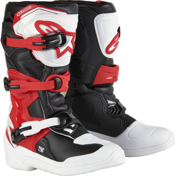ALPINESTARS Youth Tech3S Boots - White/Black/Red - US 3 2014024-2030-3