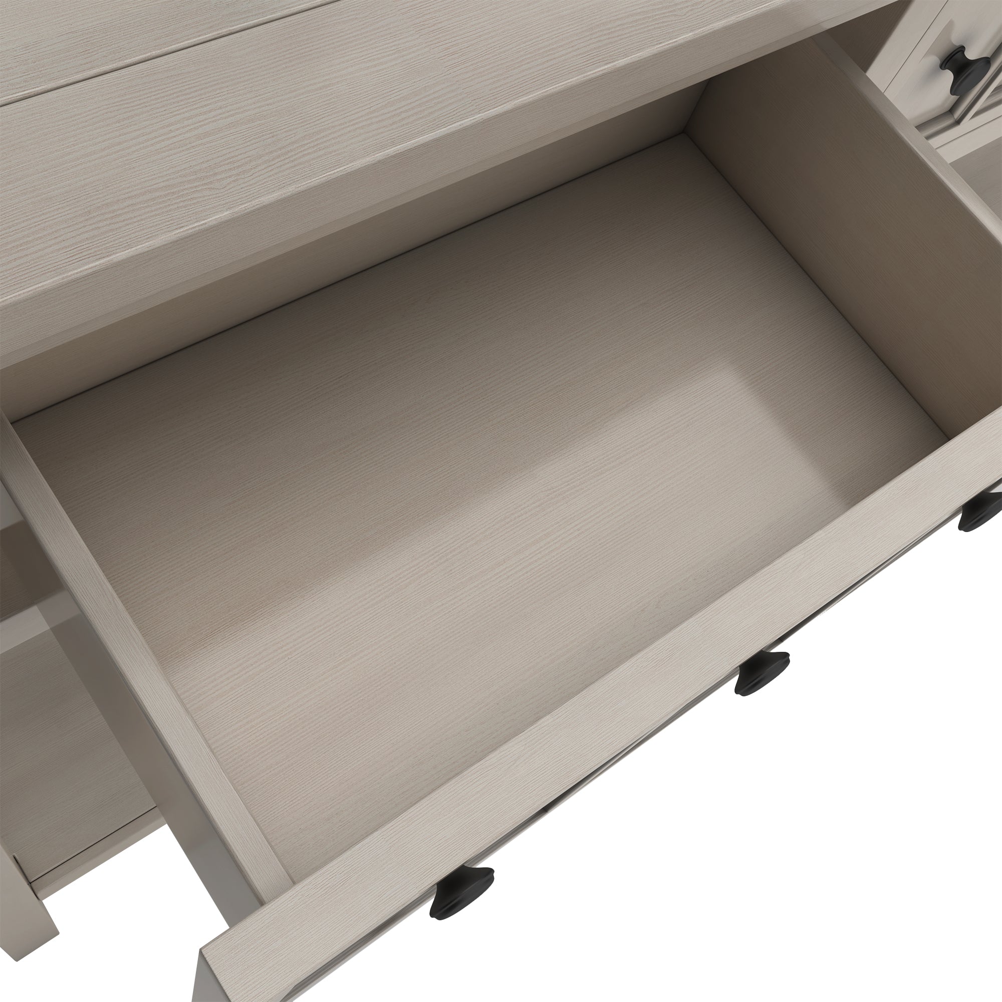 TREXM Rustic Entryway Console Table60" Long Sofa Table with two Different Size Drawers and Bottom Shelf for Storage (Gray Wash)