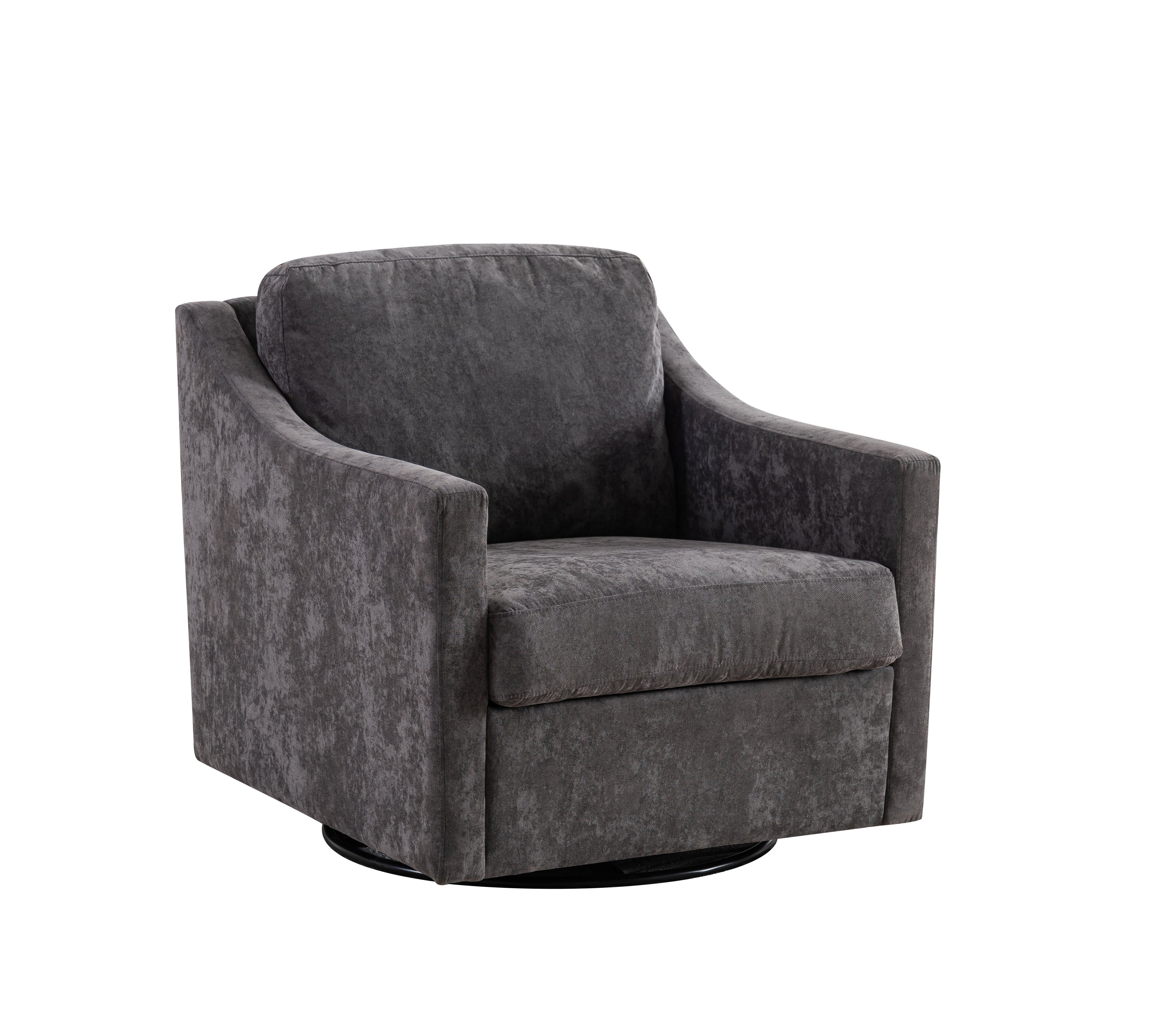 Large swivel chair, soft cushion armchair, modern chair, skin friendly gradient linen fabric, comfortable sitting gray