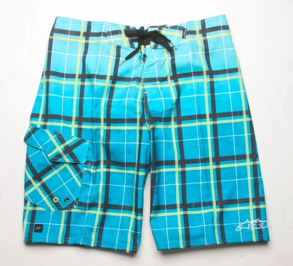 ALPINESTARS BLUE PLAID SHORTS