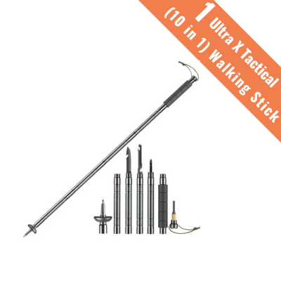 Ultra X Tactical Survival System - (10 in 1) Walking Stick