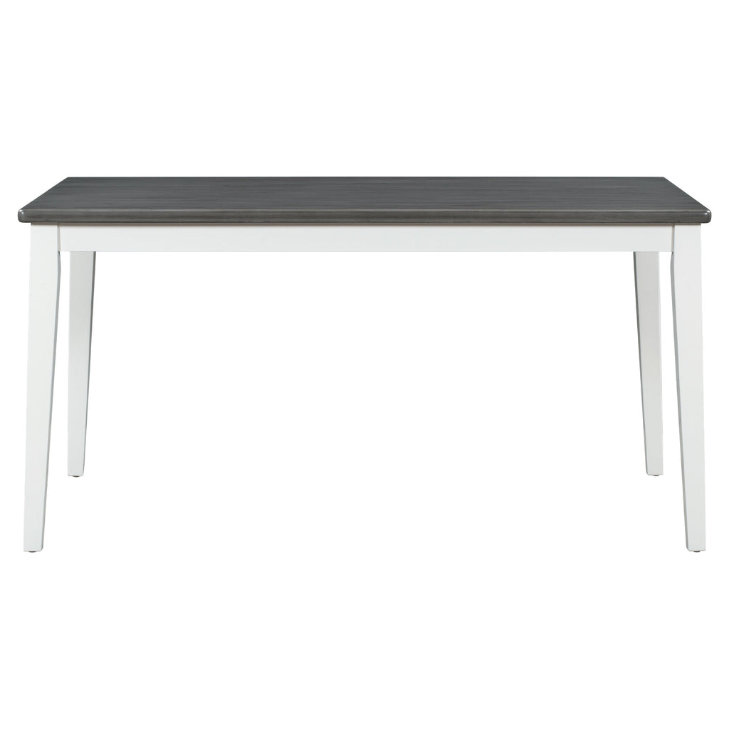 TREXM Classic and Traditional Style 6 - Piece Dining Set, Includes Dining Table  4 Upholstered Chairs & Bench (White+Gray)