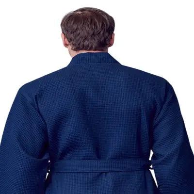 Waffle Spa Bathrobe for Men -  Absorbent, Lightweight