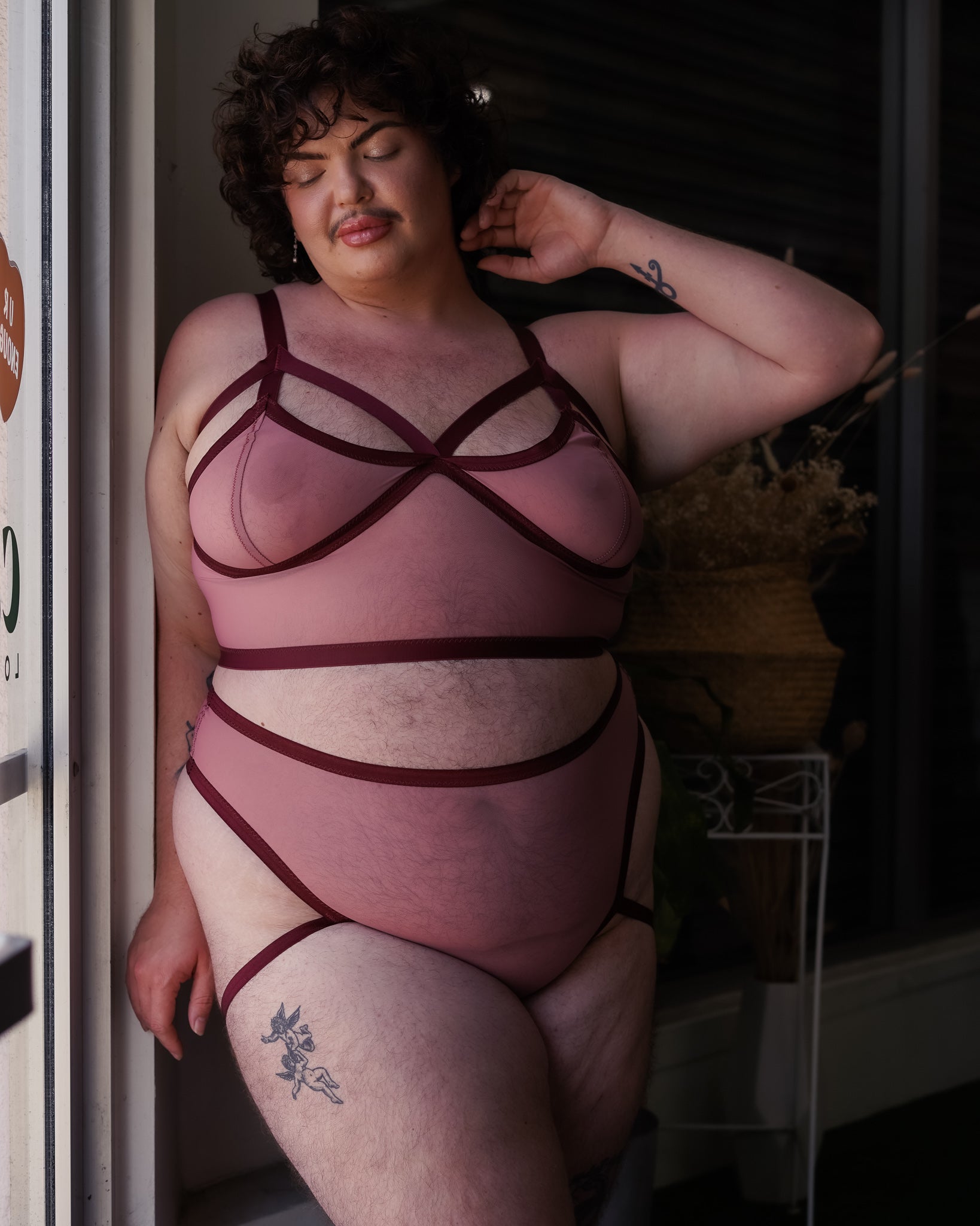 Mesh Triangle Cut Out Bralette