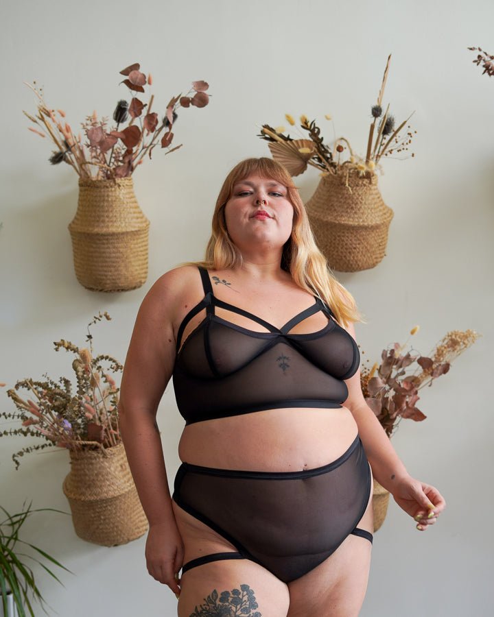 Mesh Triangle Cut Out Bralette