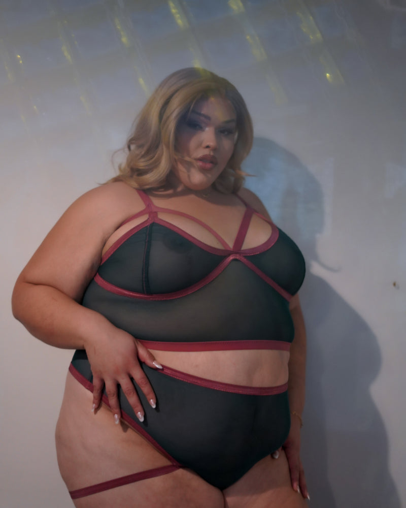 Mesh Triangle Cut Out Bralette